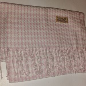 Cecil Mcbee Pink and White Houndstooth Scarf